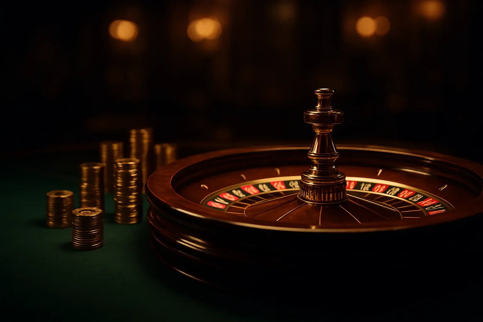 Elegant live casino roulette table with dealer hands and golden chips
